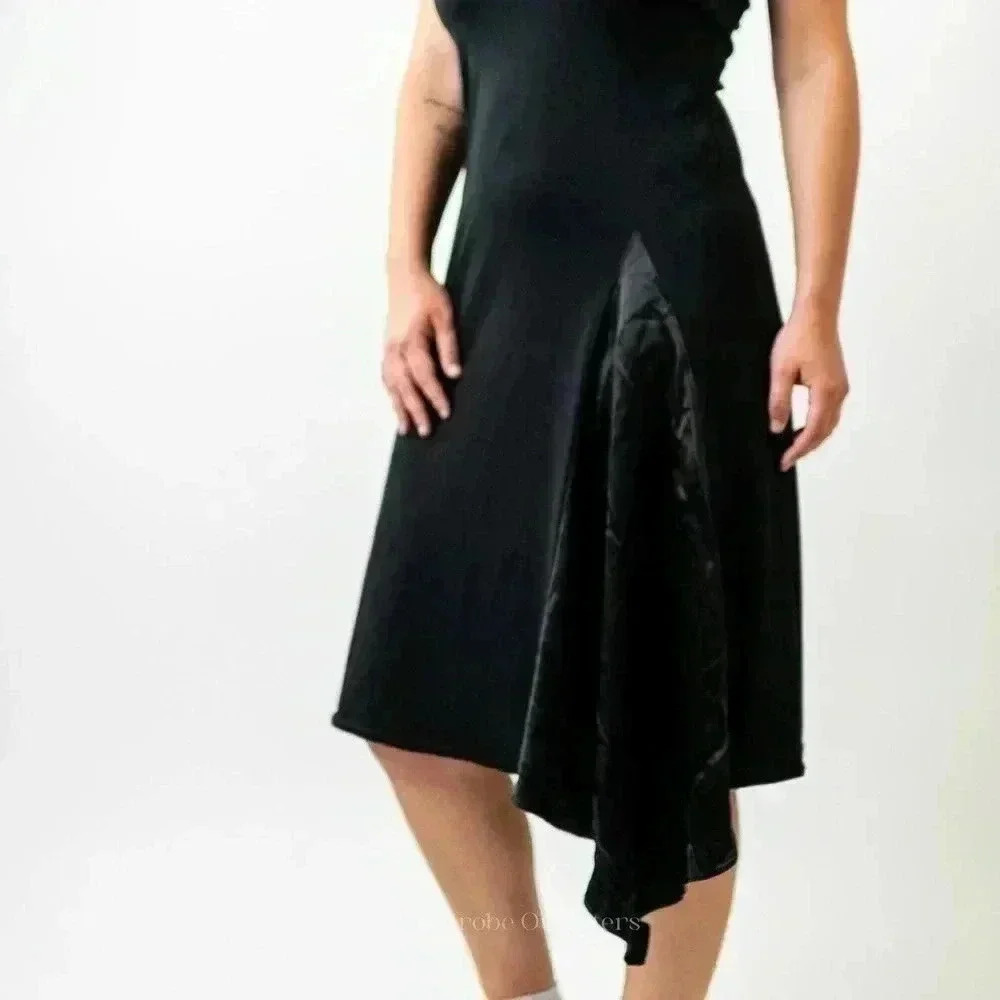 Vintage 90s Black Asymmetrical Dress - Picture 6 of 11